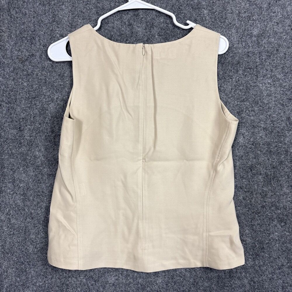 Talbots Top Blouse Womens 8 beige Silk Business Party Old Money classic Minimal - Picture 2 of 9